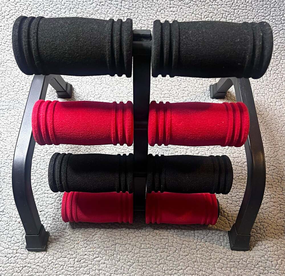 Skybike Abdominal Crunch Machine Ab Exerciser, Foam Handles, Black/Red 17 in